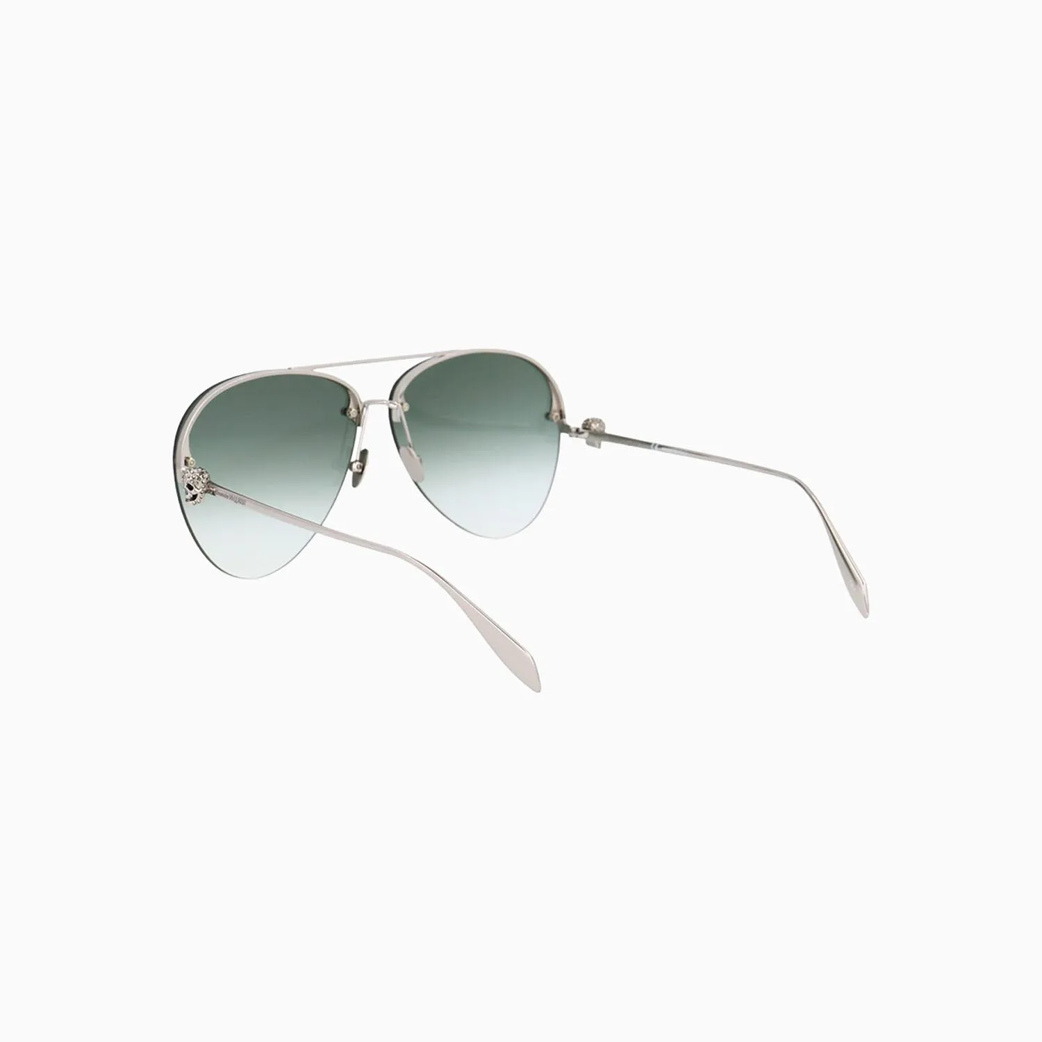 Alexander Mcqueen Silver Green Sunglasses