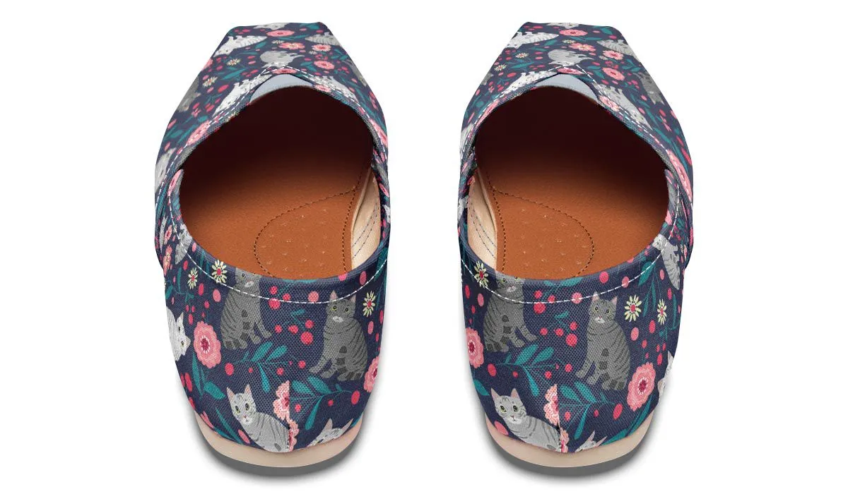 American Short hair Cat Flower Casual Shoes