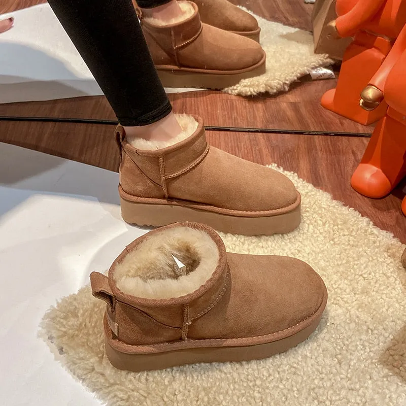 Anti-skid Sheepskin Snow Boots