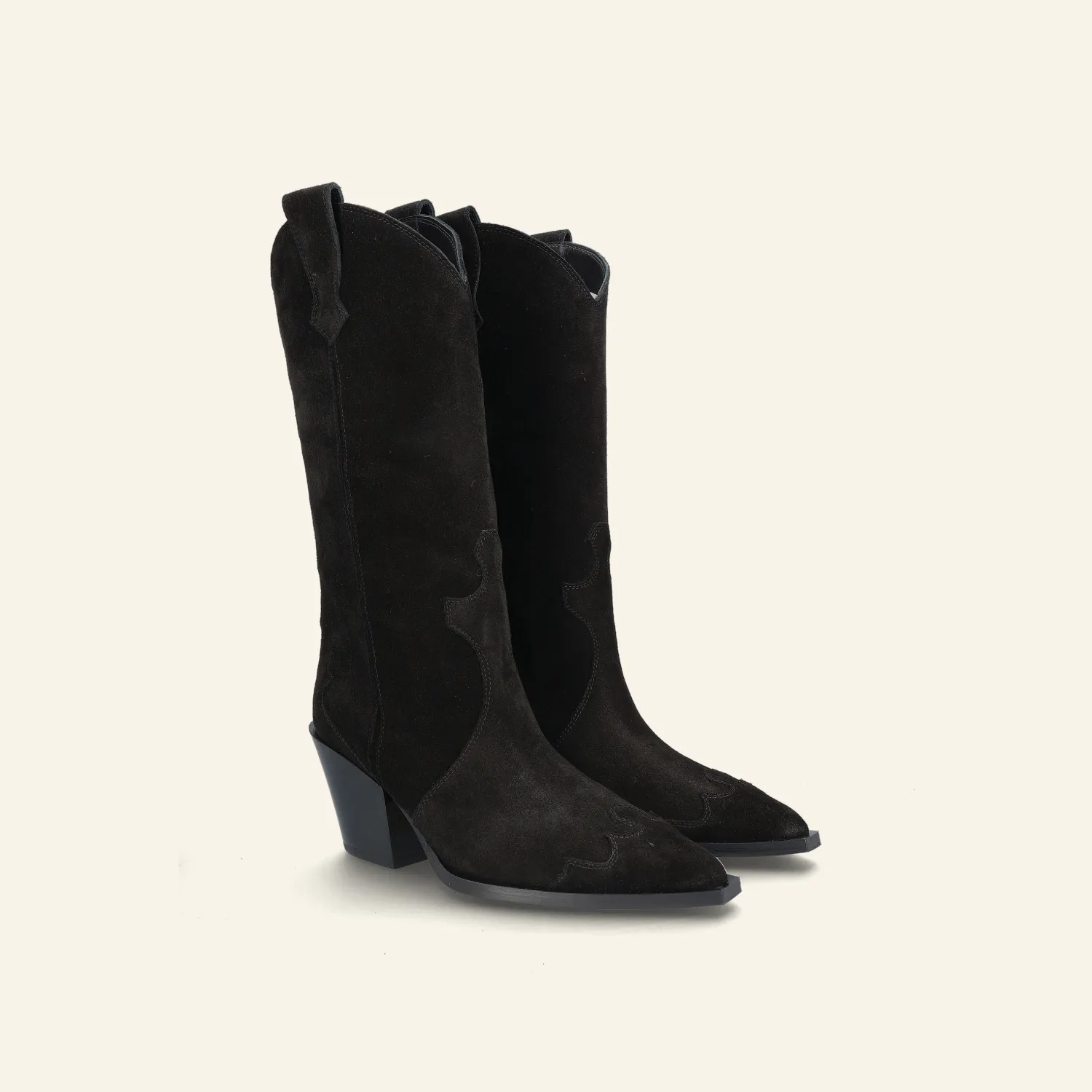 ARIEL | Cow Suede Leather Black