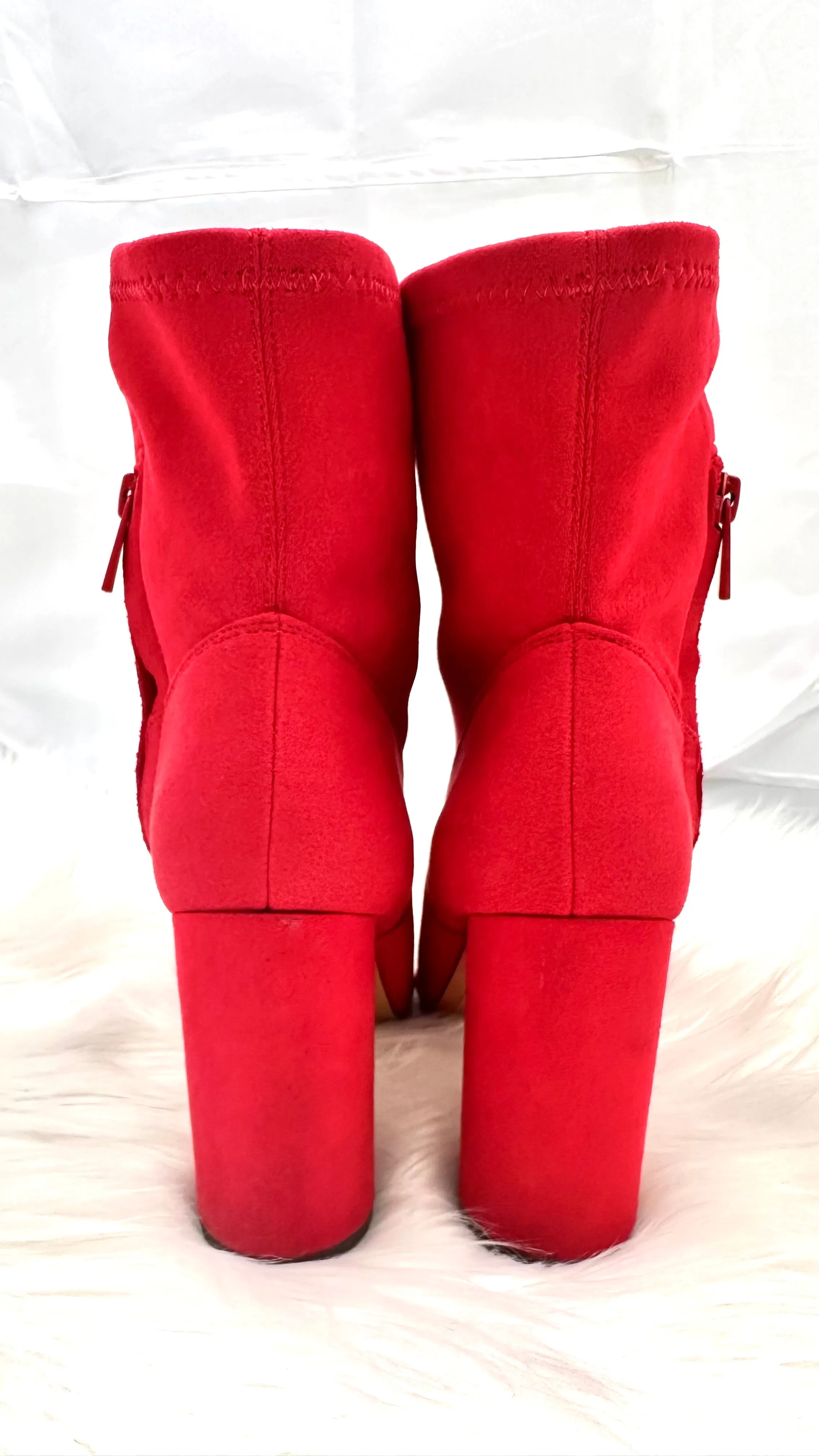 BCBGeneration Red Suede Ankle Bootie size 9.5 Pre-owned