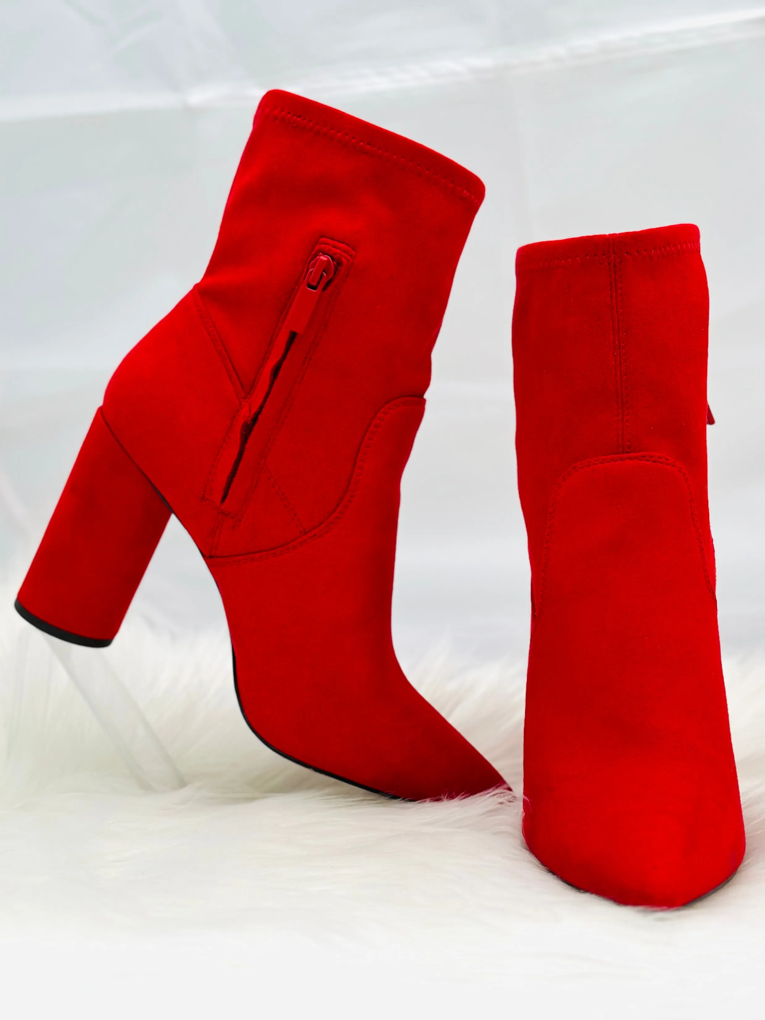 BCBGeneration Red Suede Ankle Bootie size 9.5 Pre-owned