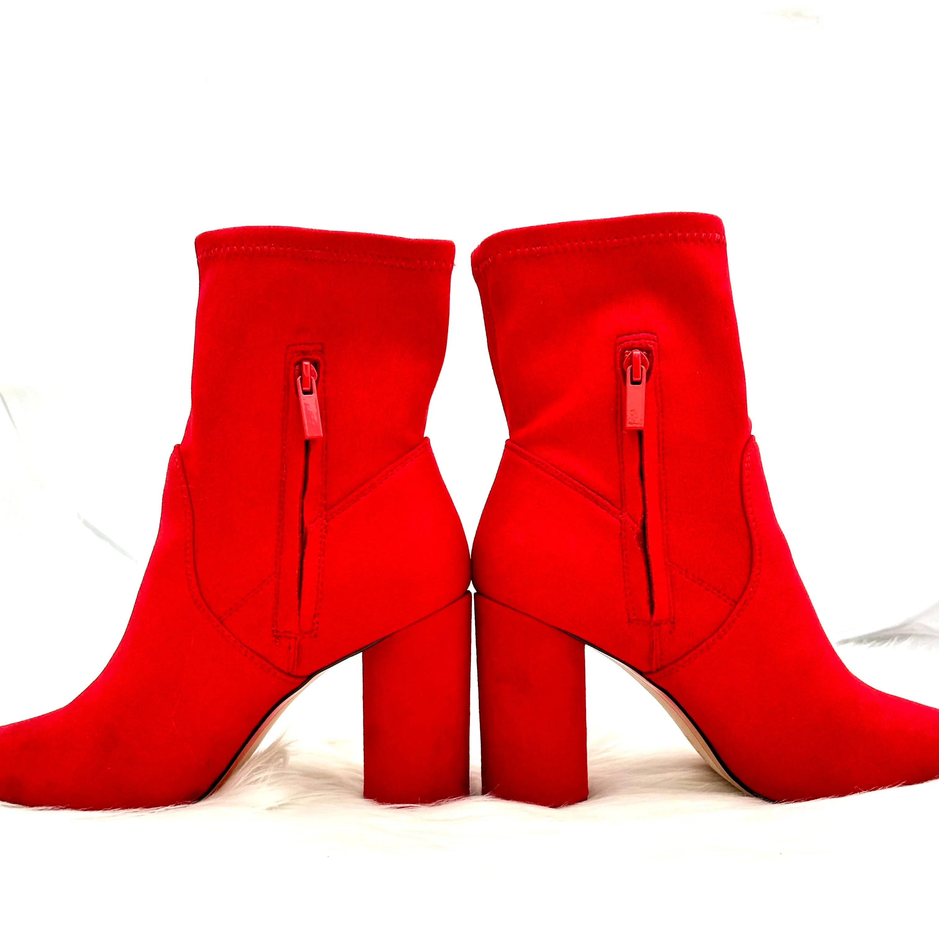 BCBGeneration Red Suede Ankle Bootie size 9.5 Pre-owned