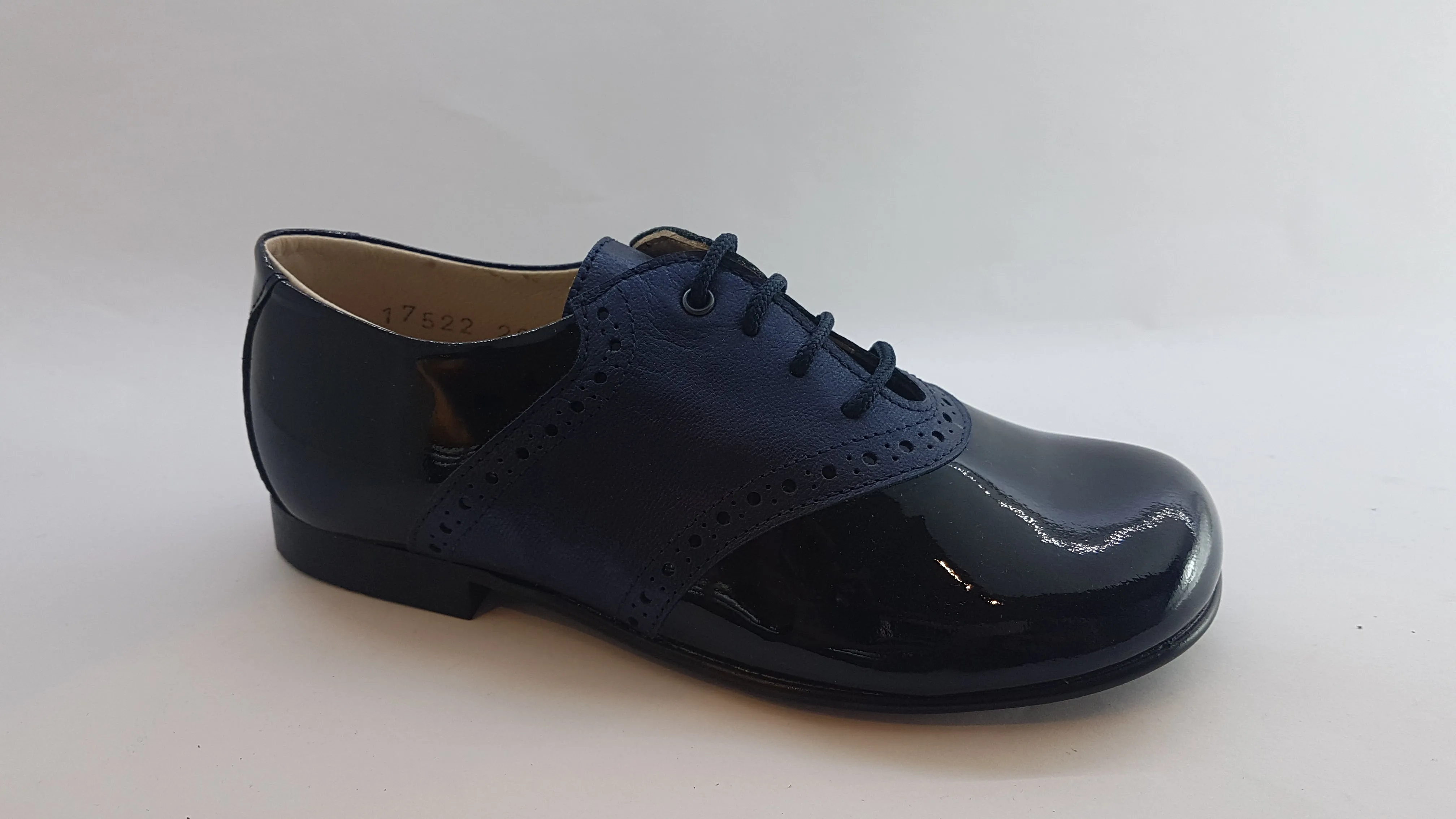 Beberlis Patent Navy Design Oxford Dress Shoes