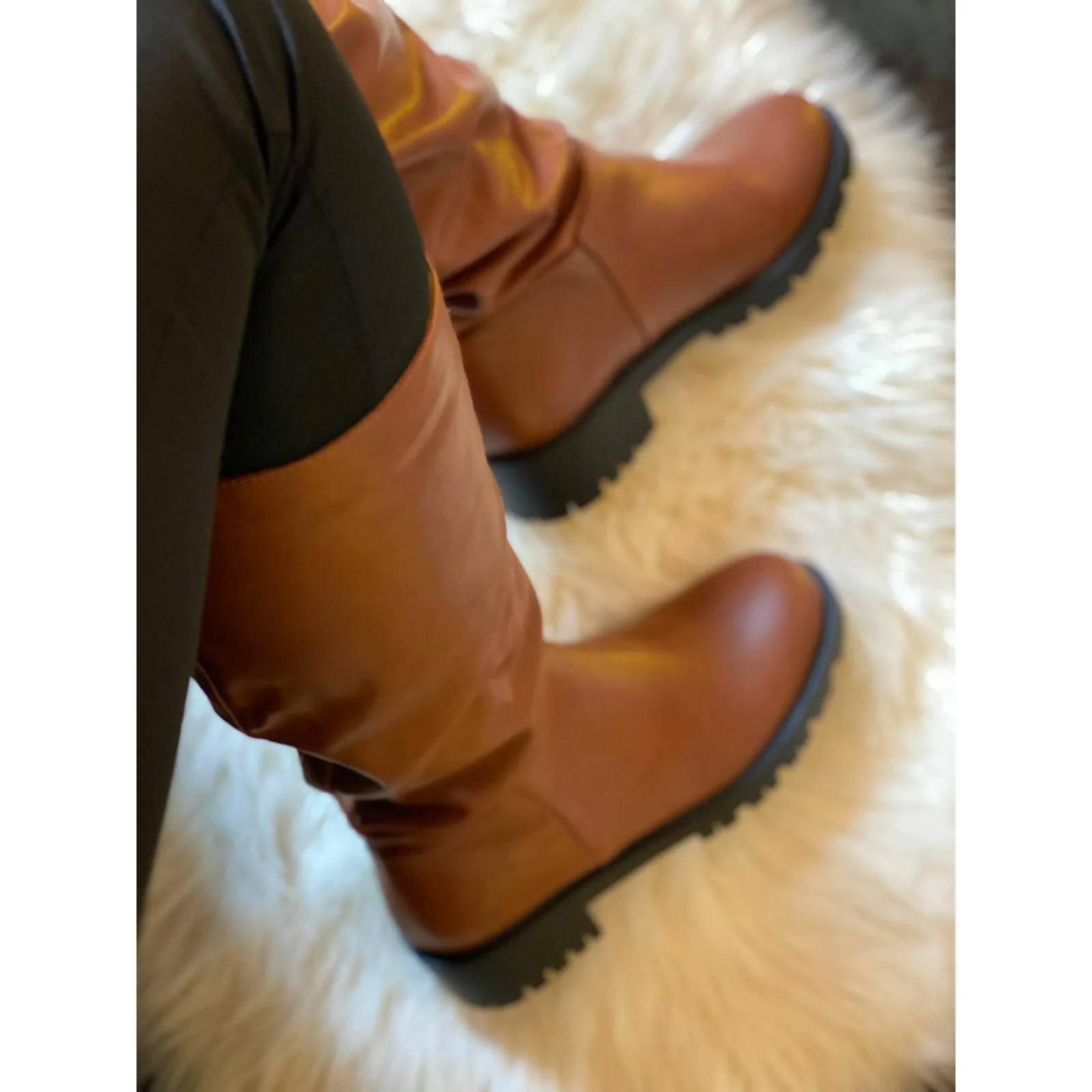 Bellow Knee Leather Boots