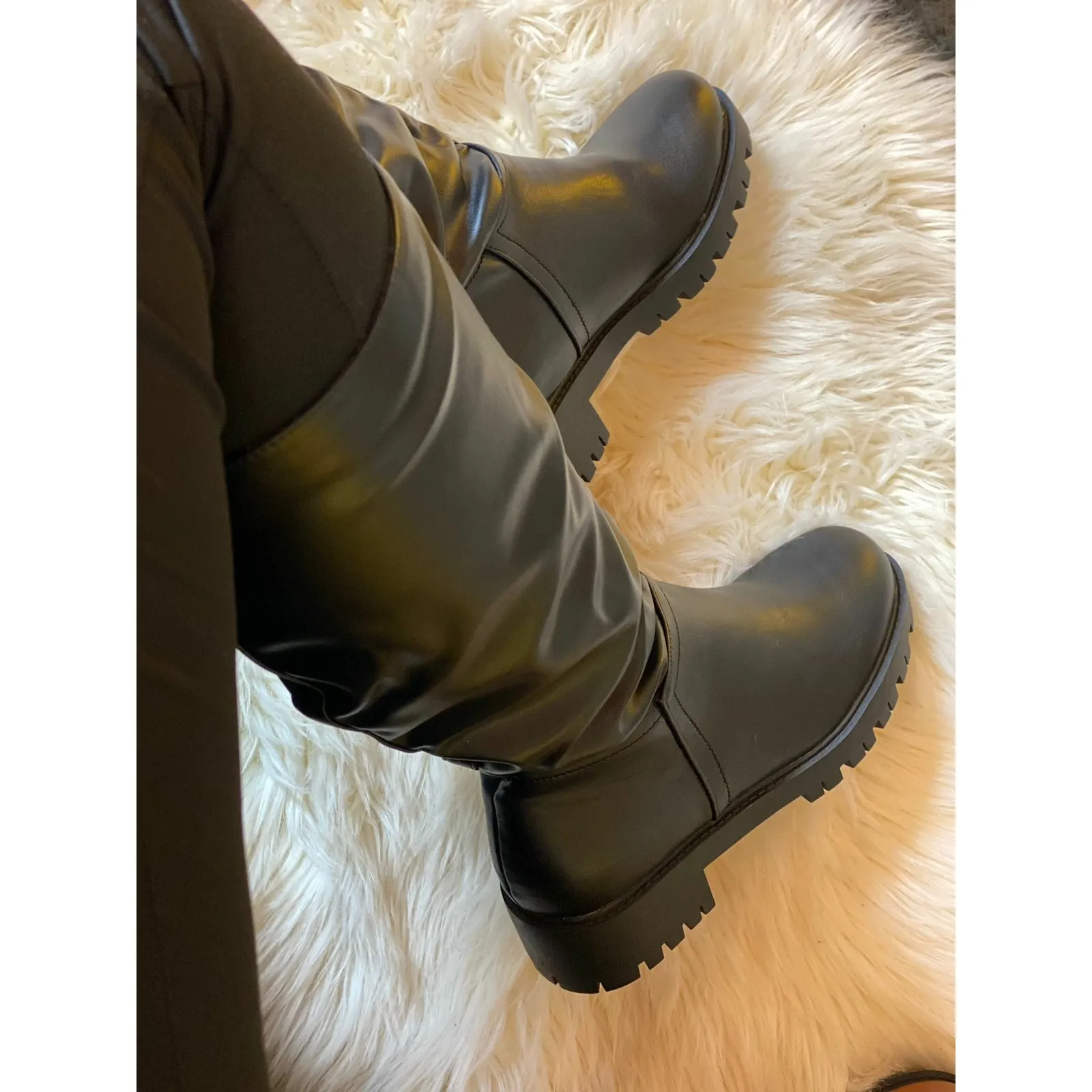 Bellow Knee Leather Boots