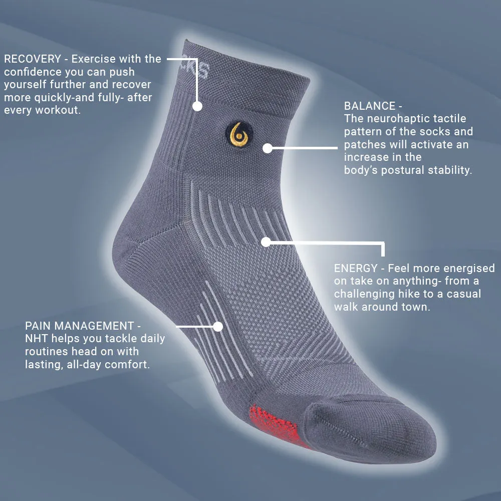 Biowin Neurosocks - Athletic Mini Crew - Stingray Grey