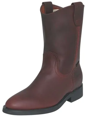 Botas de Trabajo de Tubo Pull-On con Punta Suave de Piel Genuina para Hombre 'Establo' - ID: 316