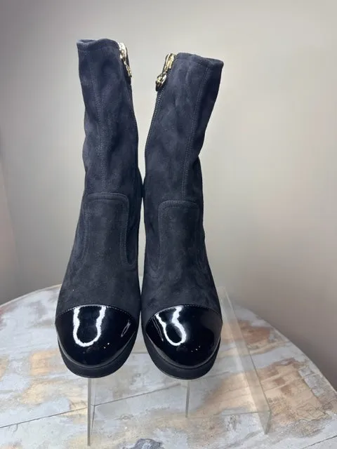 Brand New Chanel Suede Kidskin Short Boots 37.5