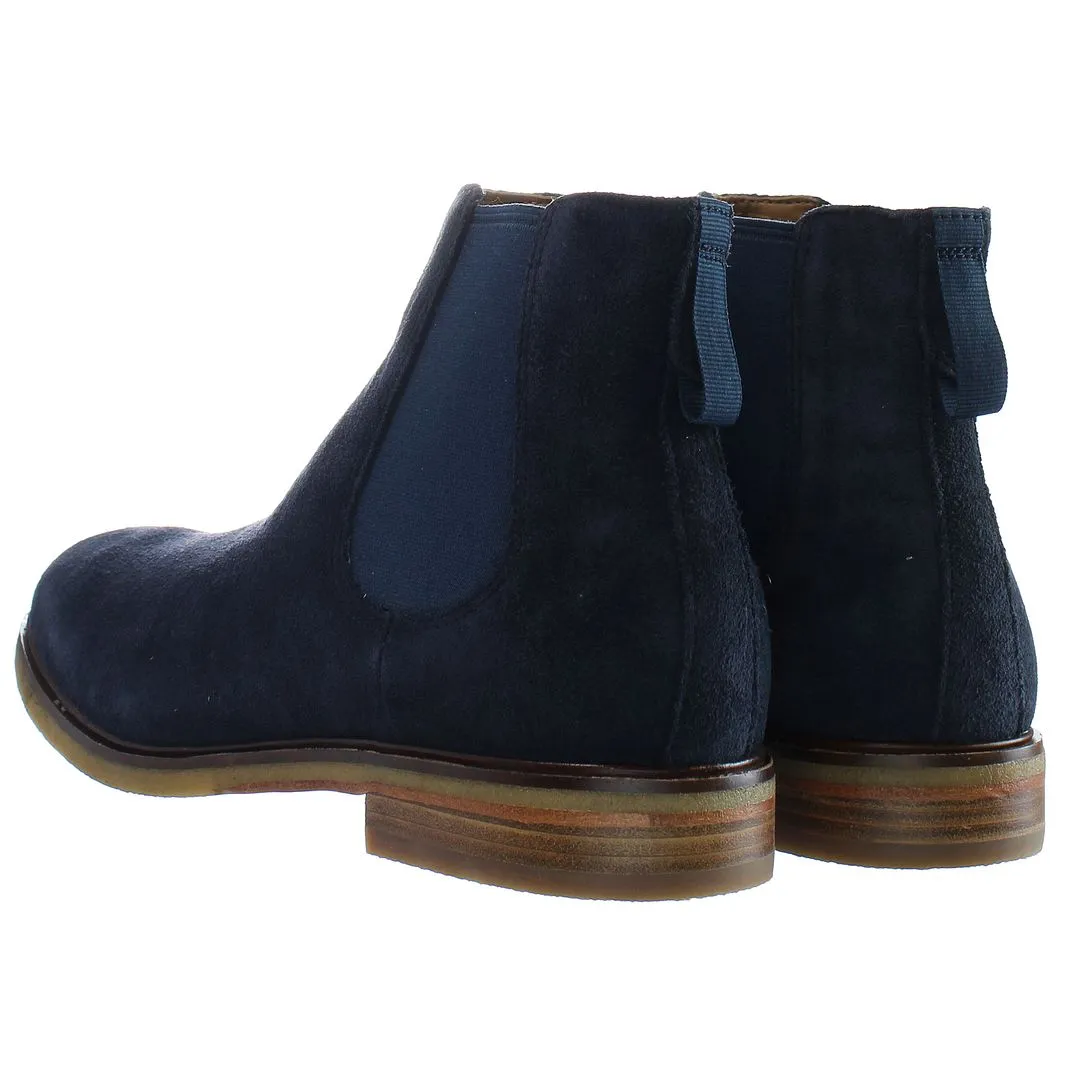 Clarks Chelsea Mens Navy Boots