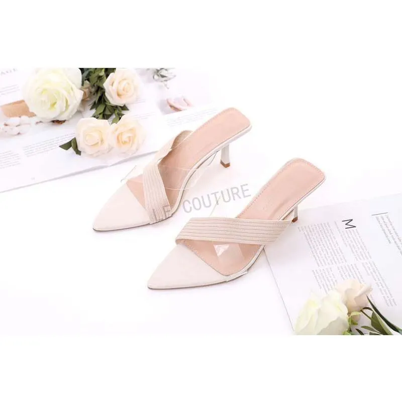 Cross Belts Short Thin Heel Sandals