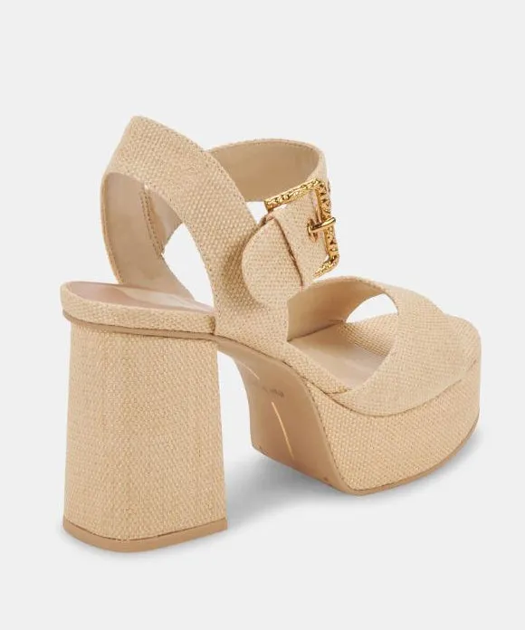 Dolce Vita Bobby Platform Sandal - Natural Raffia