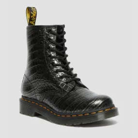 Dr. Martens Women's 1460 Croc Emboss - Gunmetal