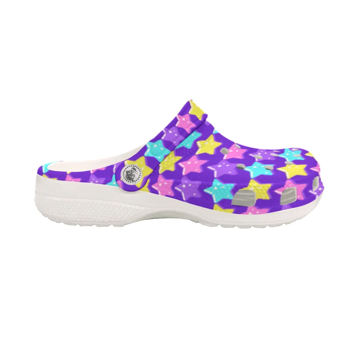 Electric Star Wave Indigo Purple Classic Clogs Women's Shoes