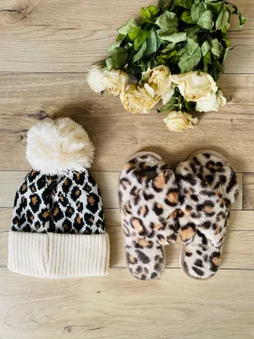 Fluffy Slippers Leopard