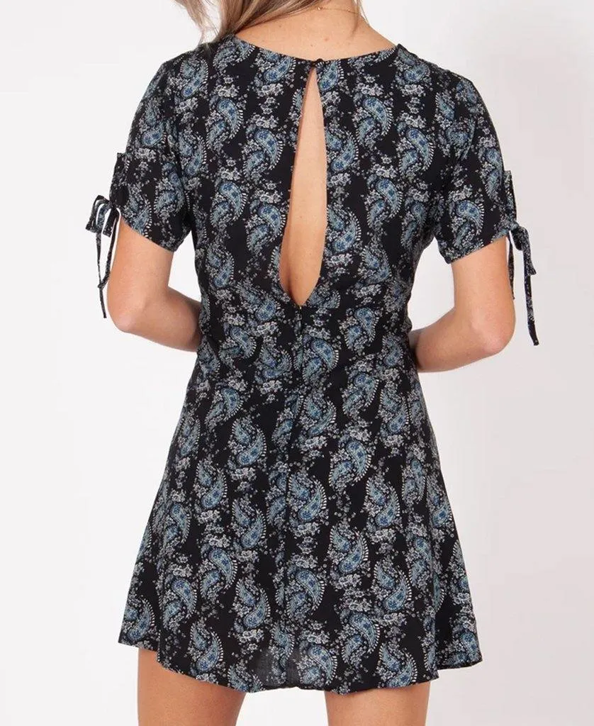 Fran Dress | Navy Paisley