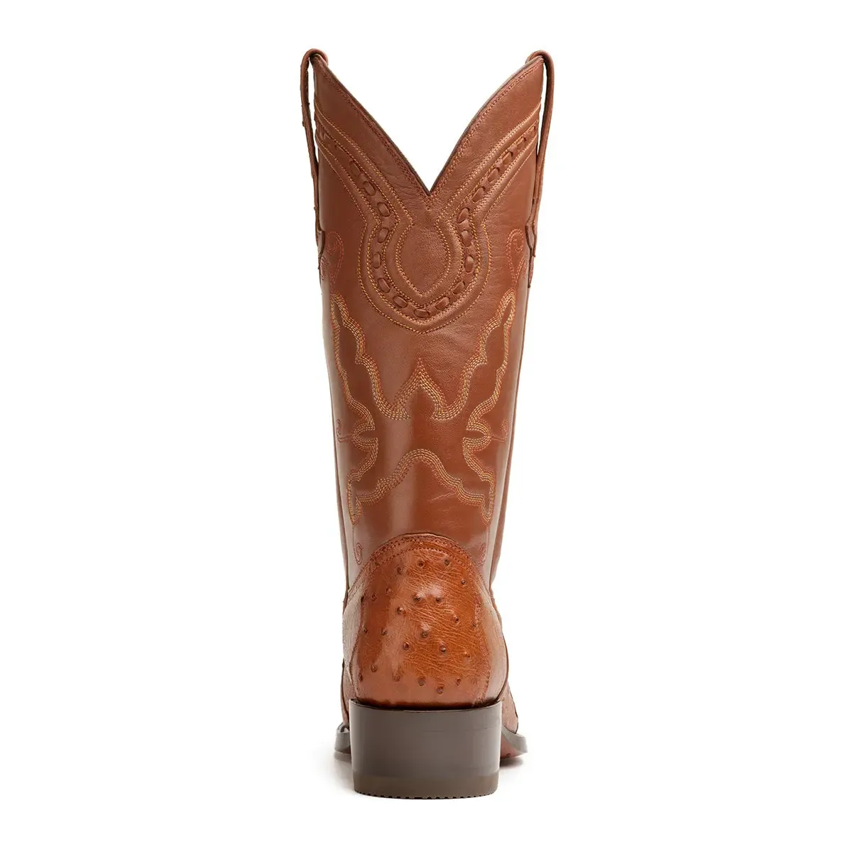 Gavel Men's  Ostrich Boots - Cognac