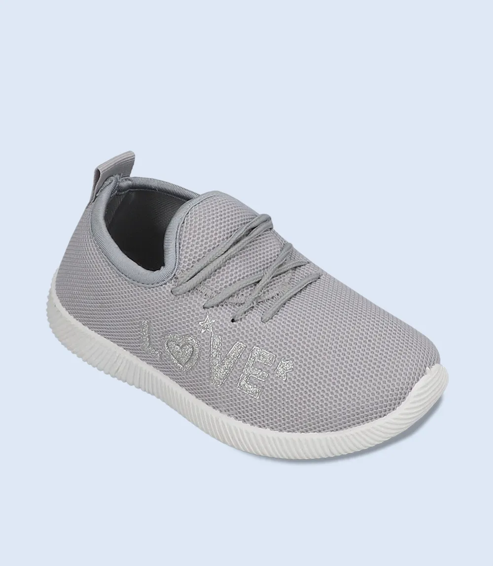 KG0087-GREY-Girls Casual Sneakers