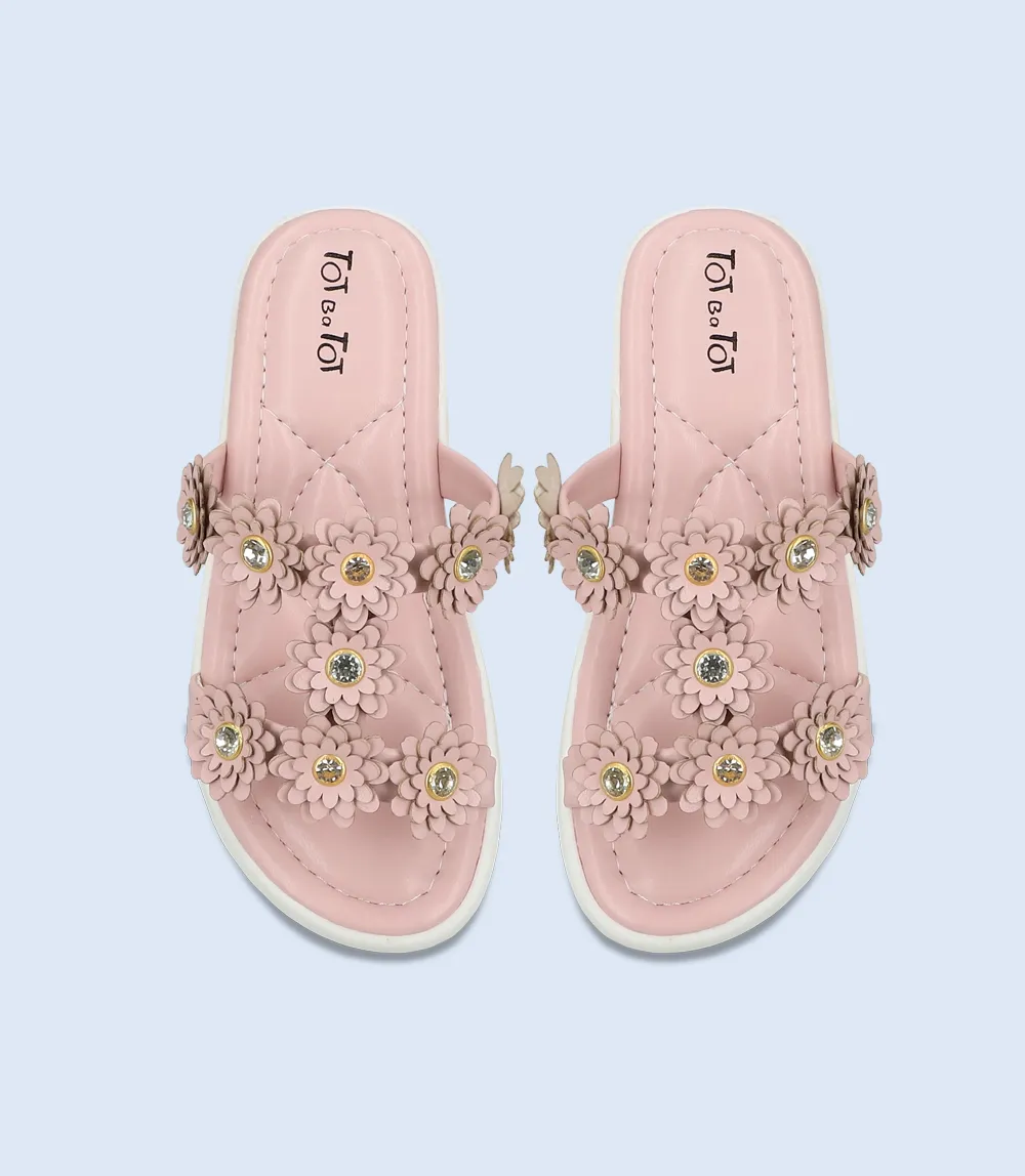 KG0100-PINK-Girls Casual Slippers