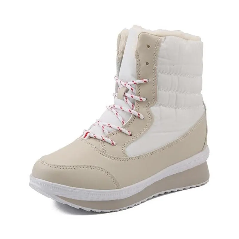 Mid Calf Waterproof Plush Ankle Boots