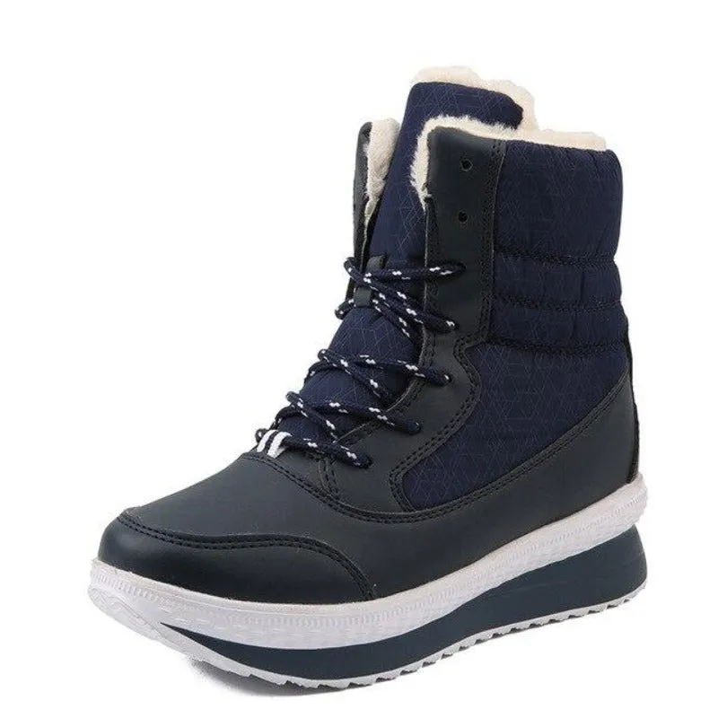 Mid Calf Waterproof Plush Ankle Boots