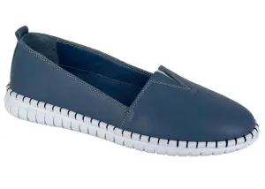 Mod Comfys - Softie Leather Casual Shoe (Navy - Sand)