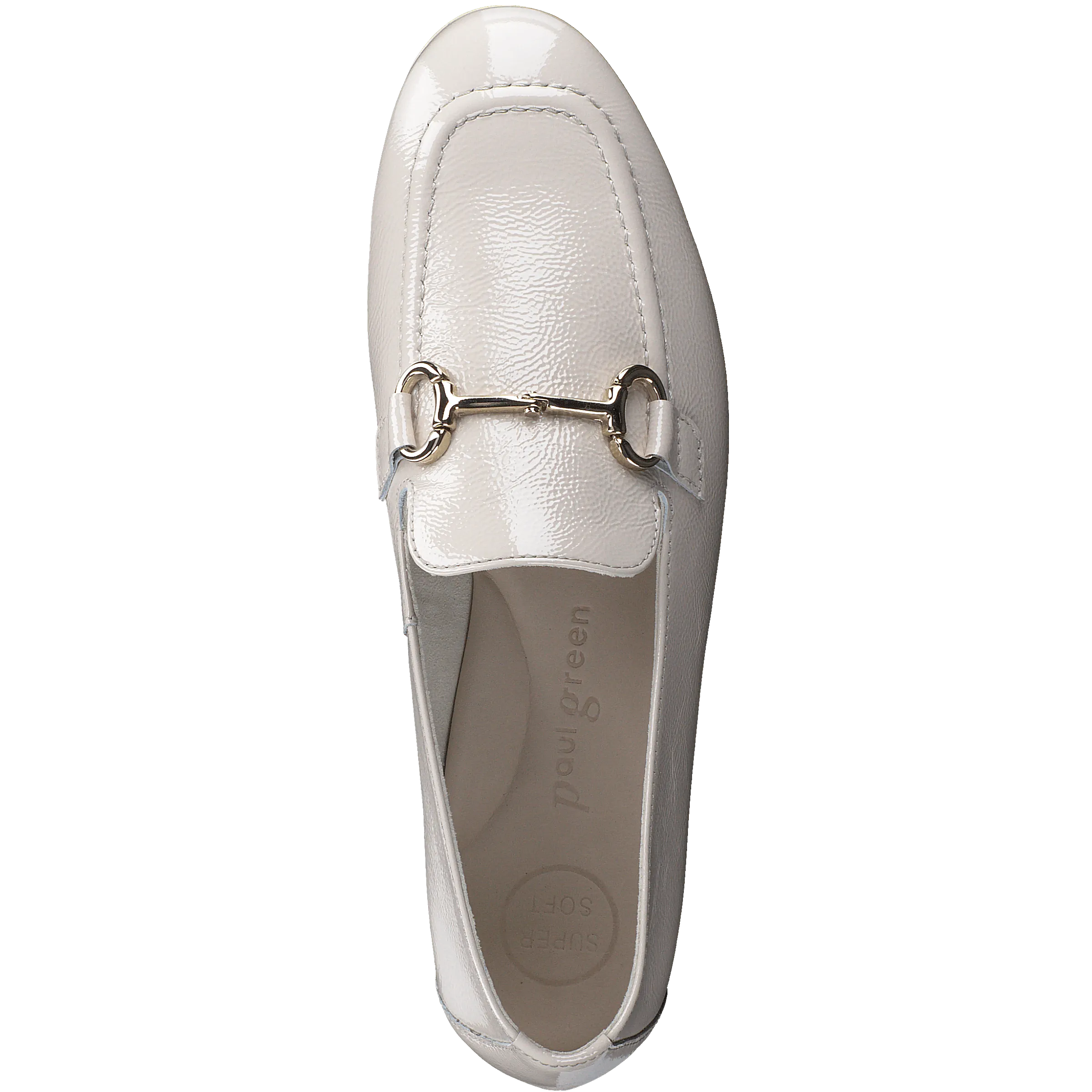 PAUL GREEN 2596 Cream Patent Leather Loafer