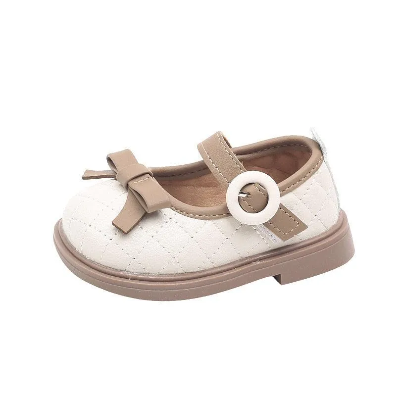 Pretty Plaid Pattern Toddler Baby Girl Leather Casual Shoes - TH405