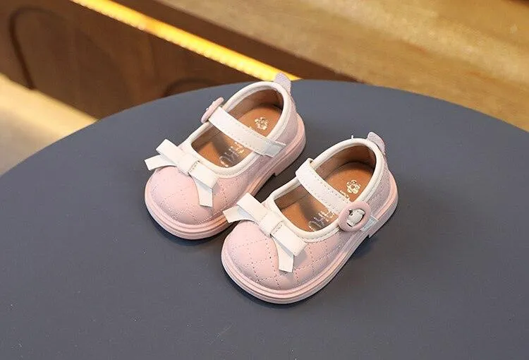 Pretty Plaid Pattern Toddler Baby Girl Leather Casual Shoes - TH405