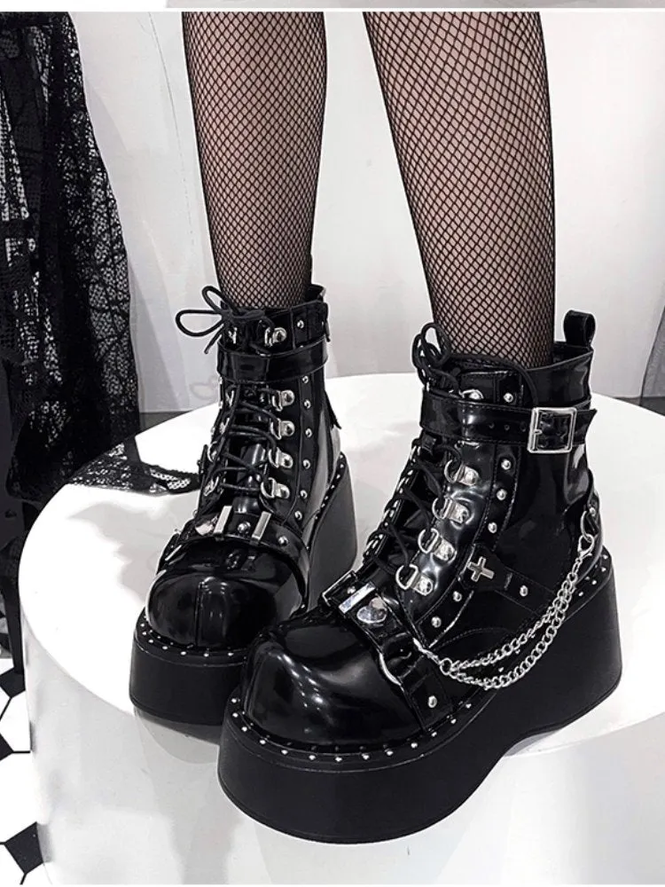 Punk style thick-soled Martin boots【s0000000844】