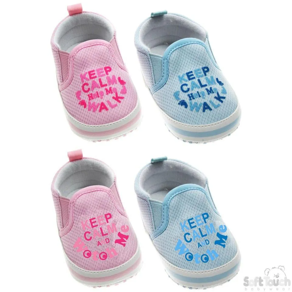 "KEEP CALM AND WATCH ME" SLIP ON SHOES: B1217