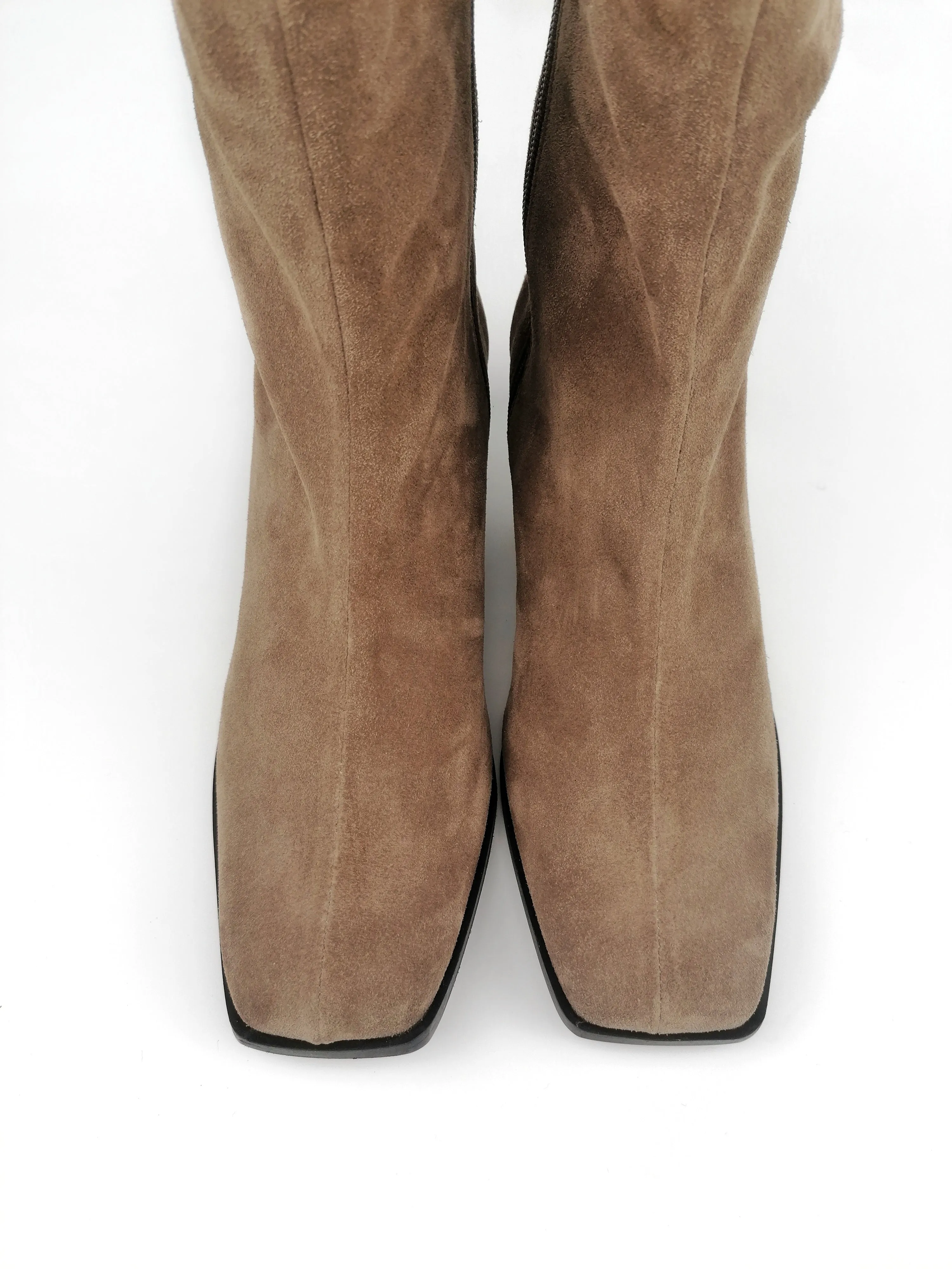 SANDRINE CAMEL SUEDE LEATHER BOOTS (5,5cm)