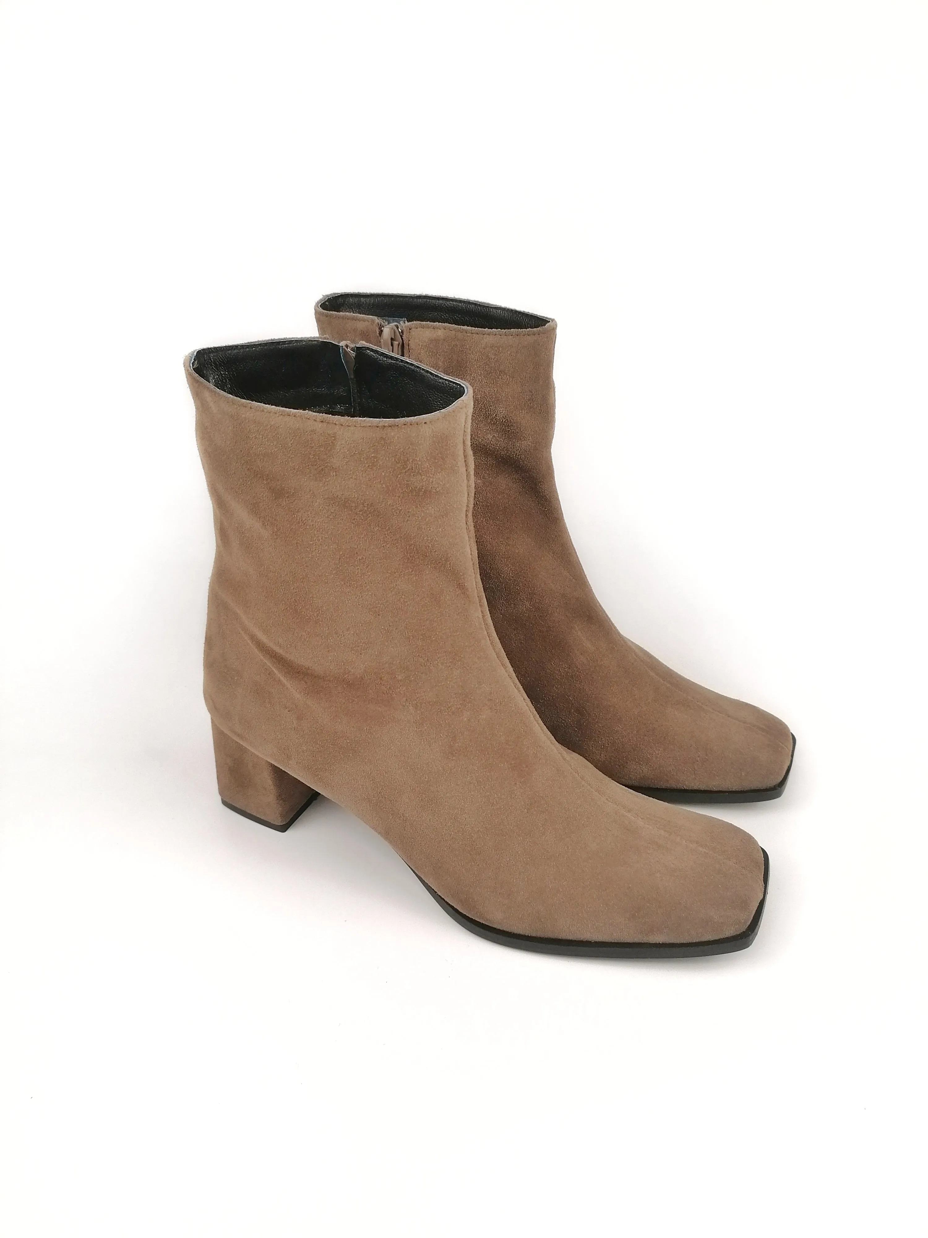 SANDRINE CAMEL SUEDE LEATHER BOOTS (5,5cm)