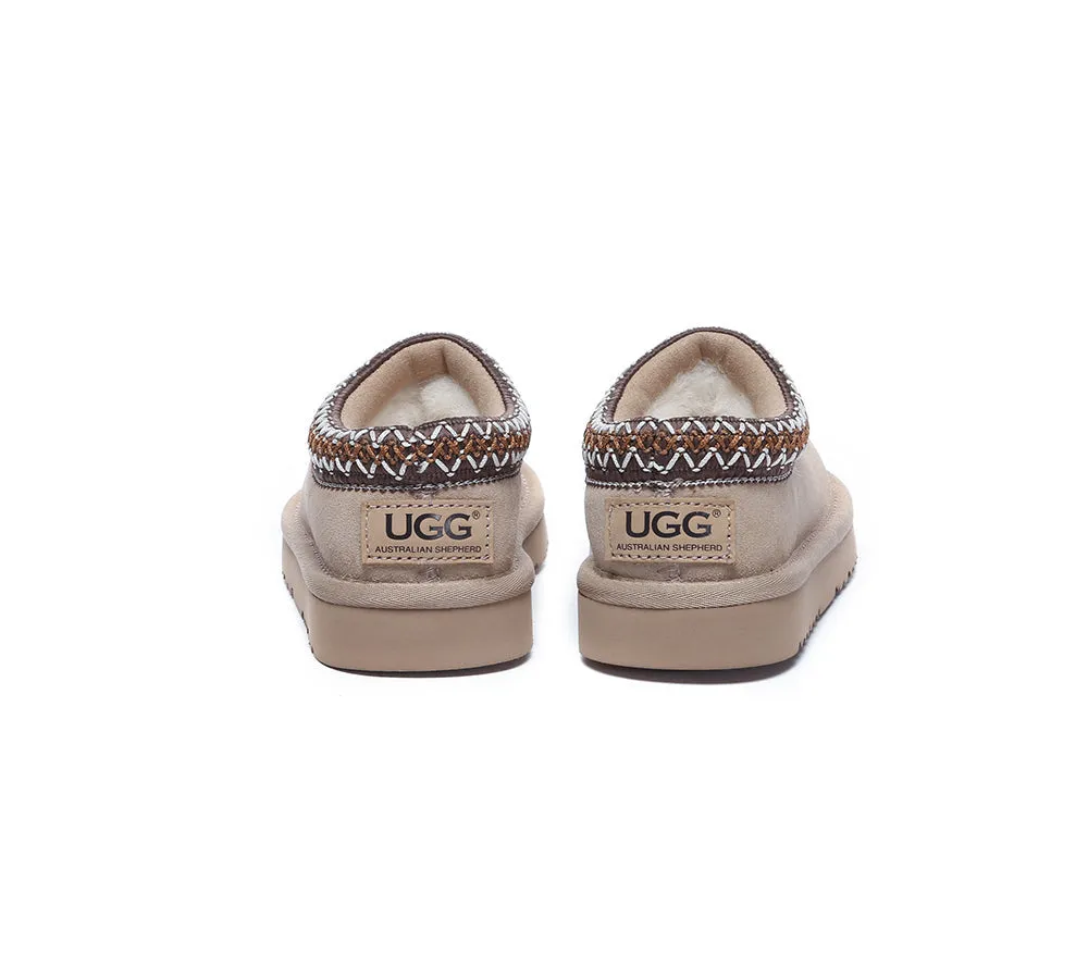 UGG AUSTRALIAN SHEPHERD Kids Sheepskin Wool Ankle Tazzy Slippers Hippie