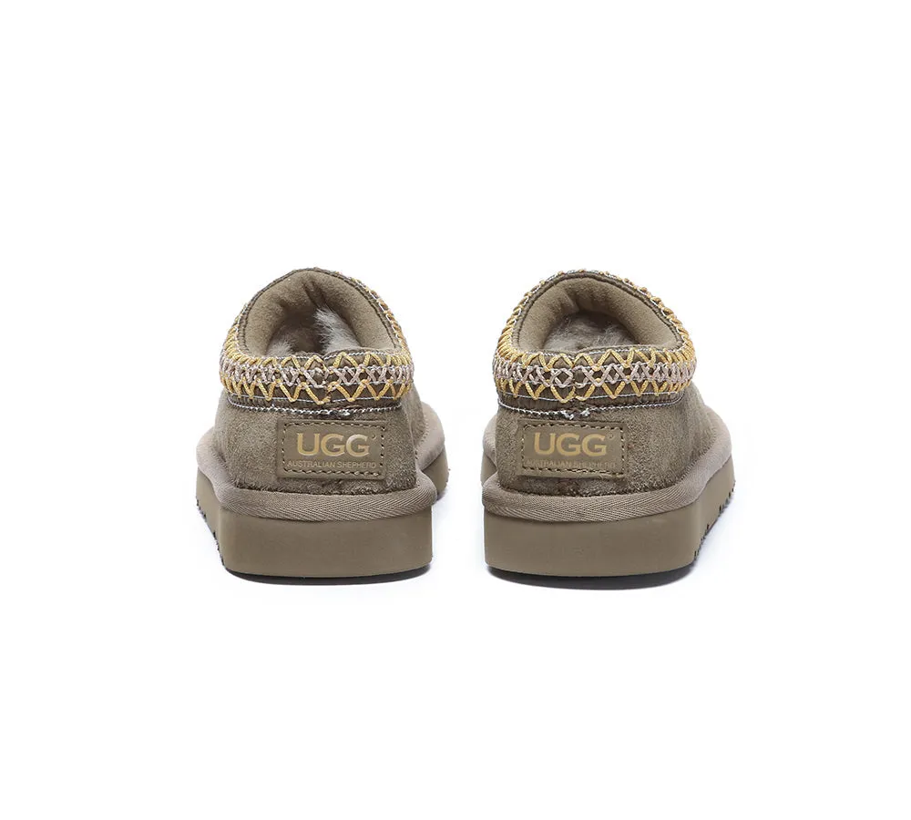 UGG AUSTRALIAN SHEPHERD Kids Sheepskin Wool Ankle Tazzy Slippers Hippie