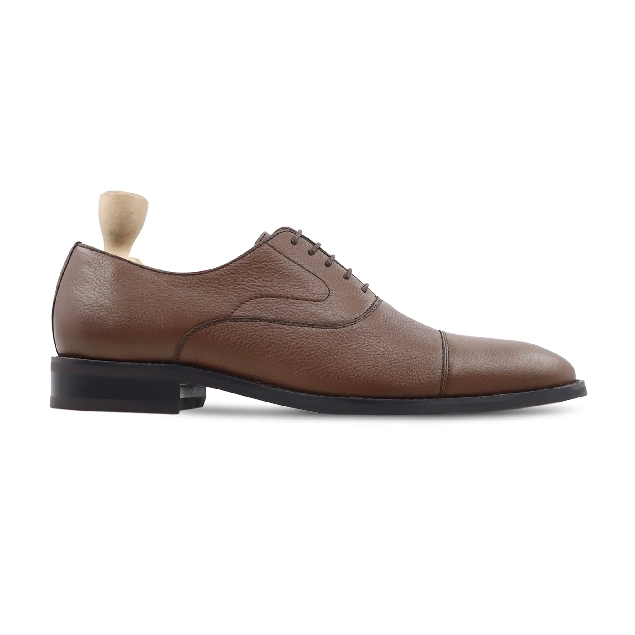 Warsaw - Men's Brown Pebble Grain Oxford Shoe