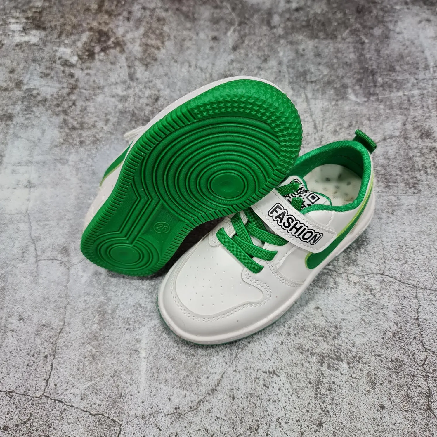 White Contrast Kids Shoes