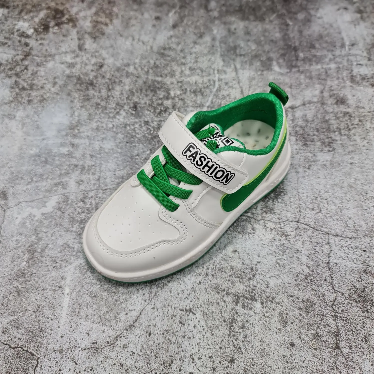 White Contrast Kids Shoes