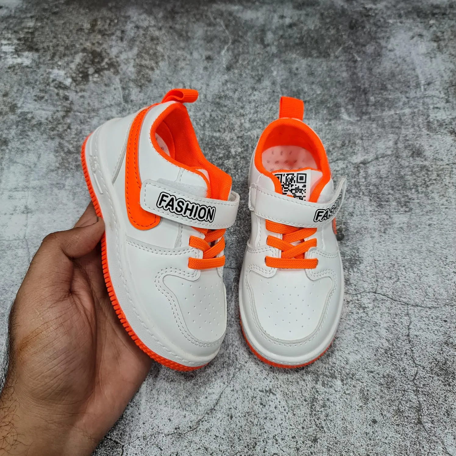 White Contrast Kids Shoes