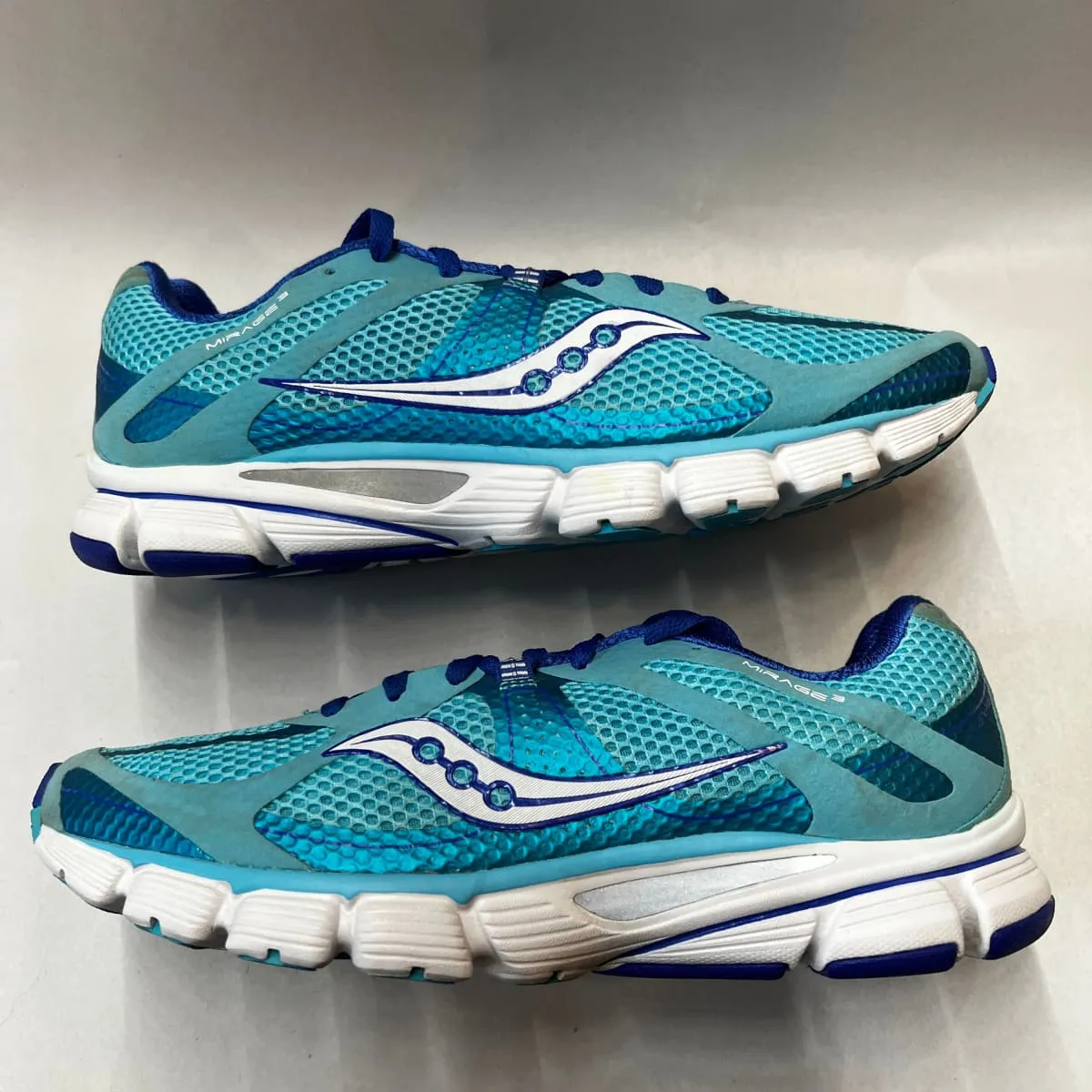 Women's Saucony ProGrid Mirage 3 Running Shoe Blue/White Size 11M Preowned